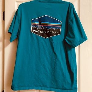 Waters Bluff Short Sleeve Graphic Logo Tee size XL Teal